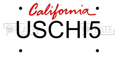 USCHI5 California License Plate