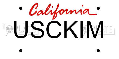 USCKIM California License Plate