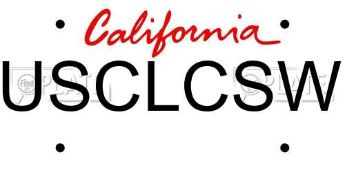 USCLCSW California License Plate