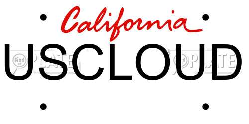 USCLOUD California License Plate