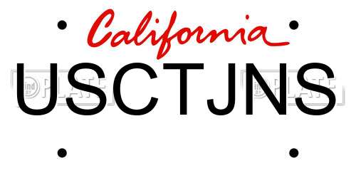 USCTJNS California License Plate