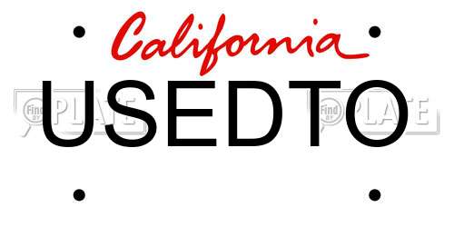 USEDTO California License Plate