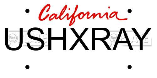 USHXRAY California License Plate