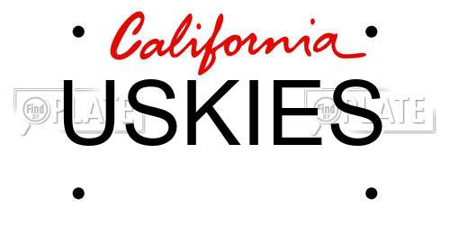 USKIES California License Plate