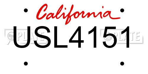 USL4151 California License Plate