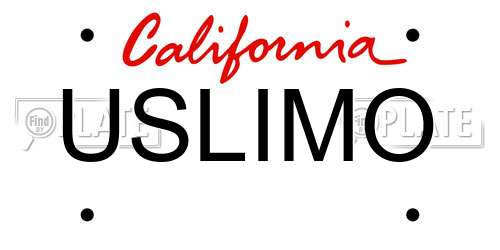 USLIMO California License Plate