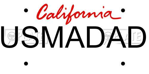 USMADAD California License Plate