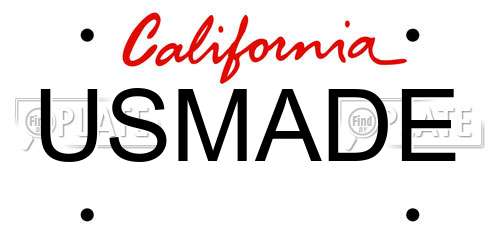 USMADE California License Plate