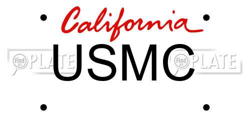 USMC California License Plate