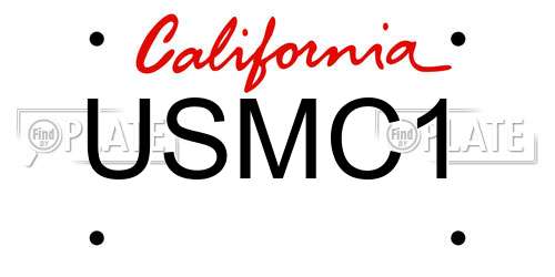 USMC1 California License Plate
