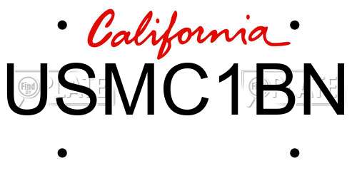 USMC1BN California License Plate