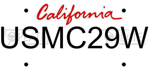 USMC29W California License Plate