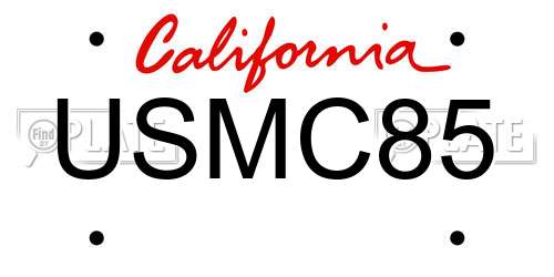 USMC85 California License Plate