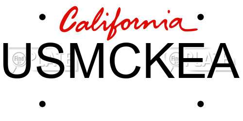 USMCKEA California License Plate