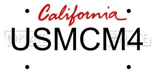 USMCM4 California License Plate