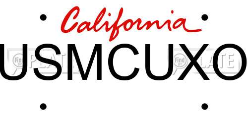 USMCUXO California License Plate