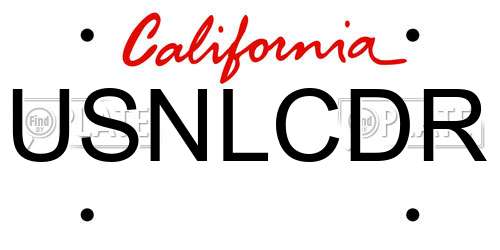 USNLCDR California License Plate