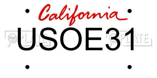 USOE31 California License Plate