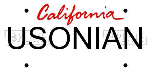 USONIAN California License Plate