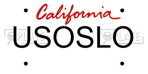 USOSLO California License Plate