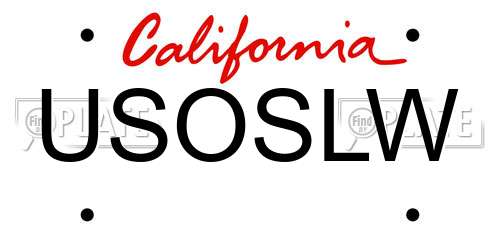 USOSLW California License Plate
