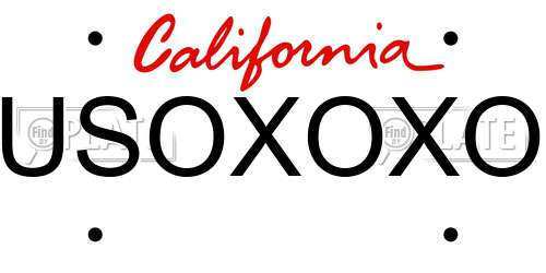 USOXOXO California License Plate