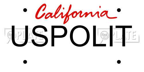 USPOLIT California License Plate