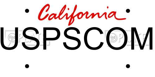 USPSCOM California License Plate