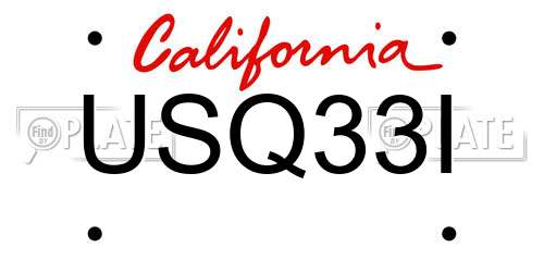 USQ33I California License Plate