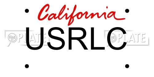 USRLC California License Plate