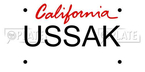 USSAK California License Plate