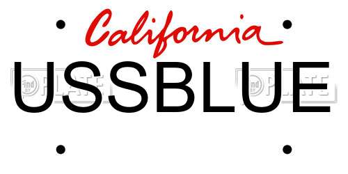 USSBLUE California License Plate