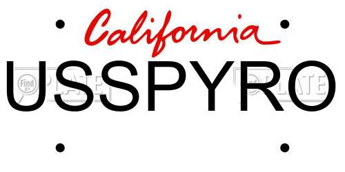 USSPYRO California License Plate