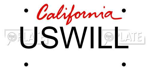 USWILL California License Plate
