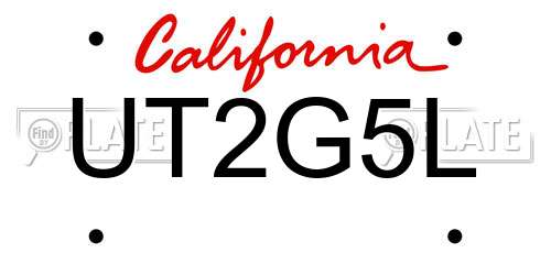 UT2G5L California License Plate