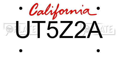 UT5Z2A California License Plate