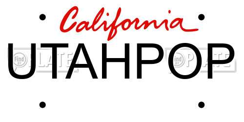 UTAHPOP California License Plate