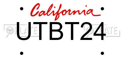 UTBT24 California License Plate