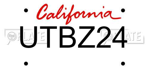 UTBZ24 California License Plate