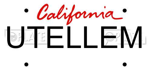UTELLEM California License Plate