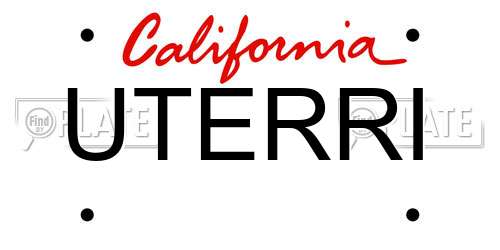 UTERRI California License Plate
