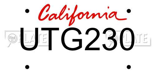 UTG230 California License Plate