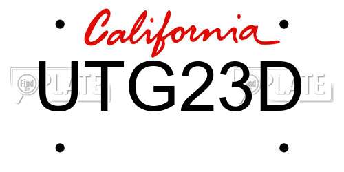 UTG23D California License Plate