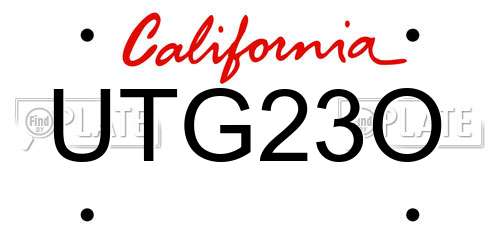 UTG23O California License Plate