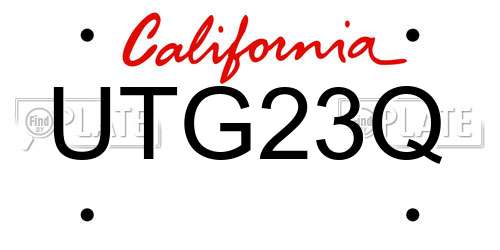UTG23Q California License Plate