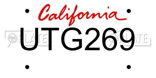 UTG269 California License Plate