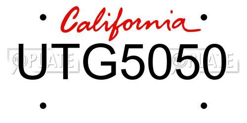 UTG5050 California License Plate