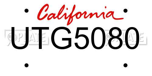 UTG5080 California License Plate