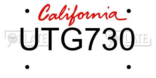 UTG730 California License Plate