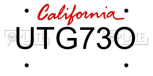 UTG73O California License Plate